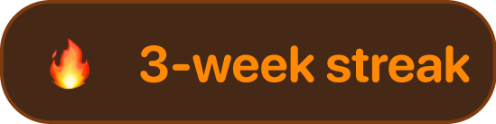 A three-week streak